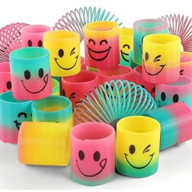 12Pcs Magic Springs Circle Toys Children Birthday Party Favors Rainbow Giveaway Gifts Souvenir Kindergarten Guest Pinata Fillers