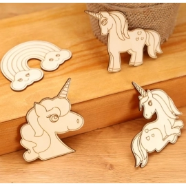 10pcs/set Unicorn Wooden Crafts DIY Painting Wood Slices Hanging Ornaments For Birthday Party Decoration Kids Gift Home Supplies