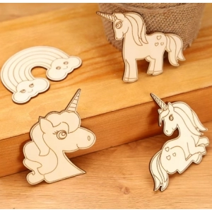 10pcs/set Unicorn Wooden Crafts DIY Painting Wood Slices Hanging Ornaments For Birthday Party Decoration Kids Gift Home Supplies